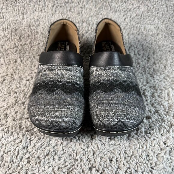 L'Artiste Spring Step Zagabank Womens 38 Black Leather Woven Textile Slip On Clo - Picture 2 of 7